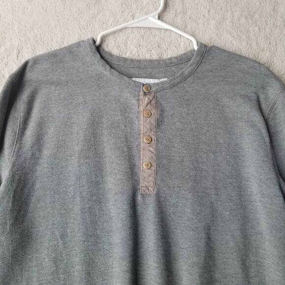 Goodfellow Henley Sweater Men's XL Grey Thermal Minimalist Neutral - Picture 2 of 8